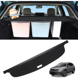 Sze Cargo Cover for VW Tiguan 2018-2024 Accessories Retractable Trunk Cover Black Rear Trunk Security Cover Shielding Shade Waterproof-New Upgrade