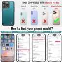 Compatible with iPhone 16 Pro Max 6.9" Wallet Case with Card Holder RFID Blocking for Women Men, Double Magnetic Clasp Kickstand Shockproof Phone Case Fit for iPhone 16 Pro Max, Bluish Green