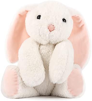 TCBunny Baby Bunny Bedtime Stuffed Animal Plush Toy Easter Stuffer Gifts for Girls, Boys, Kids 11" (White)