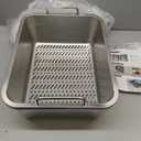 Stainless Steel Sifting Cat Litter Box for Clumping Clay Litter with High-Speed Sifting System, Large Metal Litter Box with 2 Replaceable Bottom Pans, Odor Control，Easy Clean(17.7” x 13.7” x 5.9”)