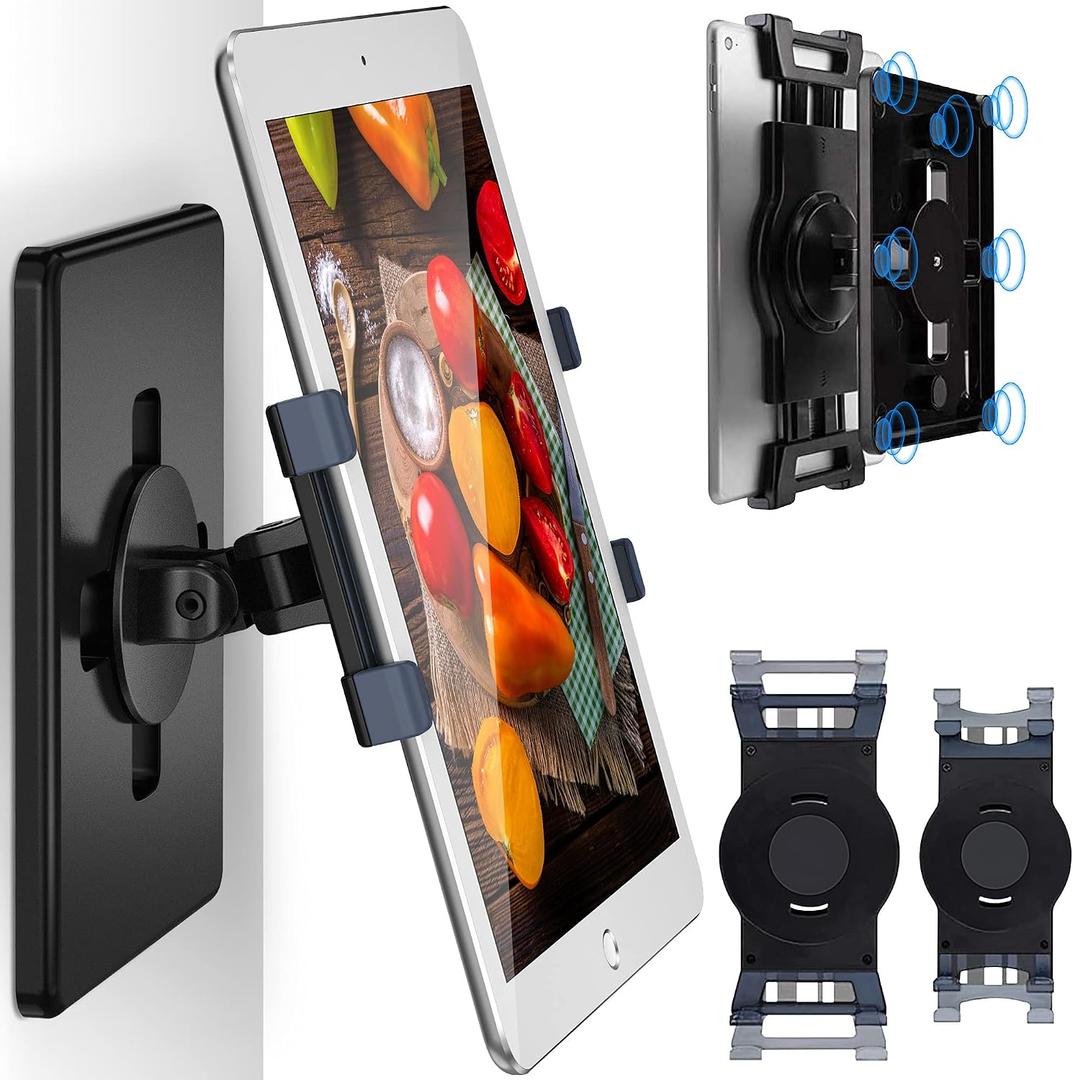 AboveTEK Universal Magnetic Tablet Mount, Swivel Tablet Stand, 360° Rotating Clamp Holder Fits 6-13" Display Tablets, Strong Attach to Metal Surface on Cabinet Whiteboard Kitchen Fridge Steel Car Door