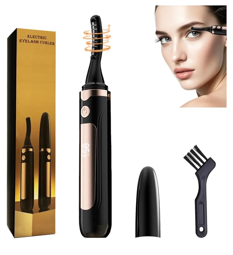 2026 Heated Eyelash Curler-USB Rechargeable Electric Eyelash Curler- Eyelash Curlers Heated 4 Temperature Modes Fast Heat Up Within 3s - 24 Hours Long Lasting- with Led Display for Women Girls(Black)