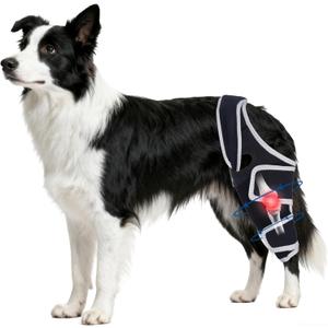 Dog Knee Brace for Torn Acl Hind Leg,Adjustable Four-Legged Universal Dog Knee Brace with Metal Support Strip,Keeps Joints Stable&Relieve Joint Pain and Ligament Damage,Size S.