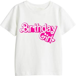 Birthday Girls Shirts for Kids 1-12 Year (White)