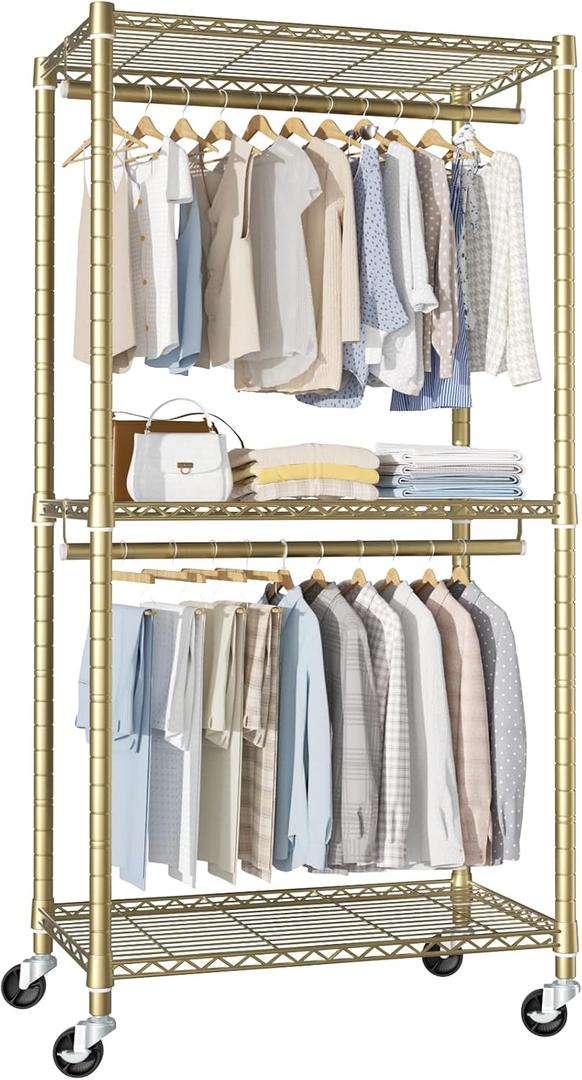 FUTASSI P1 Medium Heavy-Duty Portable Closet, 30" W x 14" D x 76" H, Gold