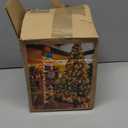 9 FT Hanging Christmas Inflatables Decorations with Led Light, Santa Claus Chased by A Dog Climbing Ladder, Funny Blow up Christmas Ornaments, Xmas Holiday Decor for Party Outdoor Yard Porch Roof