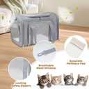 Cat Carrier Soft for Pets Up to 25 Lbs, Cat Travel Bag Soft-Sided with Padded Shoulder Strap, Pet Dog Carriers for Small Dogs Travel Puppy Carry Airline Approved, Grey