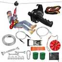 SZHTMZXC Zipline Kits for Backyard, 130FT Zip Line Kit for Kids and Adults Up to 350Lbs, Outdoor Playground Equipment (130FT Ratchet)