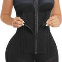 YIANNA Overbust Fajas Colombianas Shapewear for Women Tummy Control Body Shaper Girdles Post Surgery Compression Garment (Black, M)