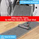 GOYLSER Jute Stair Treads Non Slip for Wooden Steps Set of 15, 8"x30" Non Slip Grey Stair Mats Indoor Stair Cover Step Pads, No Adhesive Step Traction, Grey
