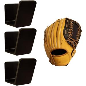 Baseball & Softball Glove Wall Mount, No-Drill Damage-Free Installation, Preserves Glove Shape, Perfect Organizer for Home & Locker Room, Ideal Gift for Players (3PCS)