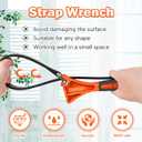 2-Pack Rubber Strap Wrench, Oil Filter Wrench Diameter 4" and 6" Heavy Duty Adjustable Blet Wrench for Jar Opener, Water Filter, Plumbing, Sink, Faucet (Orange)