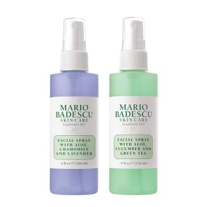 Mario Badescu Facial Spray Duo - Includes Aloe, Chamomile & Lavender PLUS Aloe, Cucumber & Green Tea Toner for Face, Neck or Hair - Cooling and Hydrating Face Mist for All Skin Types, Dewy Finish (4 Ounce (Pack of 2))