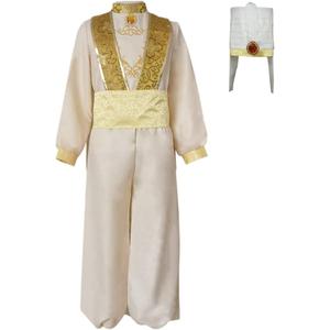 Mens Arabian Prince Costume Uniform Fairy Tale Cosplay Suits Halloween Outfits Full Set With Hat Medium