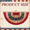Fanfanwin 6 Pcs Tea Stained Patriotic Bunting Flags 2x4 ft 250th Anniversary Patriotic Decorations Hanging American Half Fan Flag Banner for Outside Independence Day Memorial Day with Brass Grommets