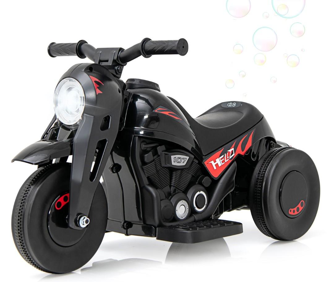 OLAKIDS Kids Motorcycle, 6V Electric Ride On Car with Automatic Bubble Function, Foot Pedal, Headlight, Music, 3 Anti-Skip Wheels Vehicle for ...