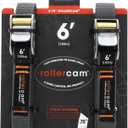 Rollercam 0.75” Tiedown Straps with Rollercam Buckle - Cam Strap Polypropylene Webbing with Triple-Bar Tack Stitching – Outdoor Gear Heavy-Duty Lashing Straps, 95 lb Load, Straight End, 2 Pack, 6 Foot