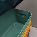 ORGIDOL 8 Pack Colorful Storage Bins with Lids Stackable Storage Container for Organizing, Storage Boxes with Handle for Shelves, Cute Storage Bin for Craft, Snacks, 9.85x6.9x5.7 inch