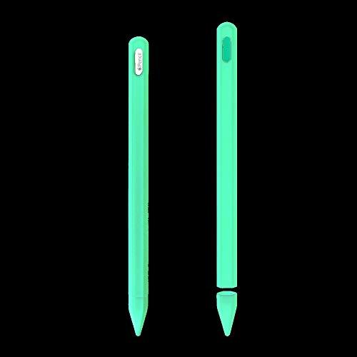 ZALU Fully Protection Silicone Case Sleeve Holder Grip + Nib Cover Compatible with Apple Pencil (2nd Generation) (Night Glow)