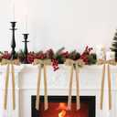 10Pcs Large Velvet Christmas Tree Bows, 20in x 8in Premade Vintage Ribbon Tree Topper Bows Ornaments for Staircase Garland Wreath Holiday Home DIY Crafts Decorations, Khaki