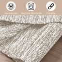 Hand Woven Area Rug 4x6 Feet - Rustic Farmhouse Bohemian Accent Rug for Living Room Bedroom Kitchen Entryway Floor Mats - Ideal for High Traffic Areas 100% Cotton Rag Rug Natural