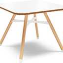 Lalo The Play Table, Wooden Preschool Table and Kids Activities Table with Easy to Clean Surface - Quick & Easy Set Up - Safe and Secure, 23  x 23  x 19  in - Coconut