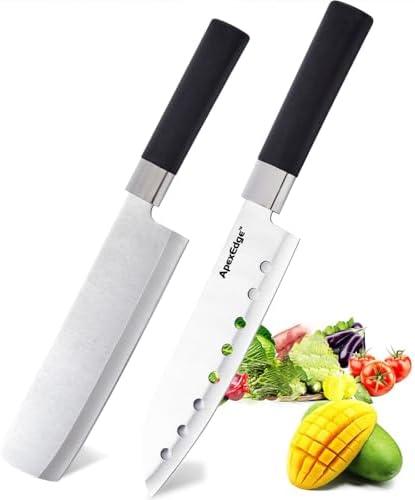 APEXEDGE Professional Kitchen Knives, 2PC Chef Knife Set Sharp Knives for Kitchen High Carbon Stainless Steel, Japanese Cooking Knife Pack of 2