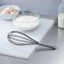 Amazon Basics Stainless Steel and Silicone Non-Stick Coated Whisk Set for Beating and Whisking, Dishwasher Safe, 8", 10", and 12", Pack of 3, Black