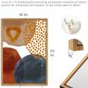UPWOIGH Large Framed Canvas Wall Art, Set of 3 Watercolor Decor in Navy Blue, Terracotta, Burnt Orange, Beige, 16x24in Minimalist Natural Cotton Posters, Boho Modern Aesthetic for Living Room, Bedroom
