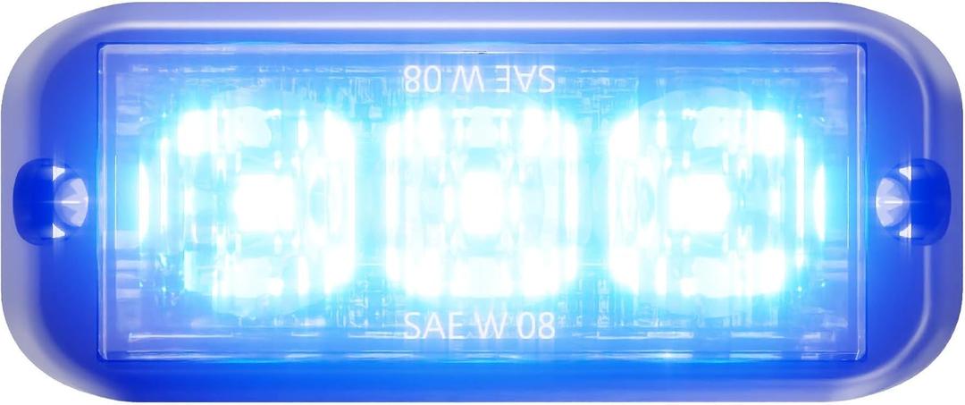 Abrams T3-B Led Grille Emergency Vehicle Warning Strobe Lights - Blue (1 Pack)