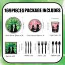 168Pcs Birthday Decorations, Include Plates Napkins Cups Knives Forks Spoons, Serve 24