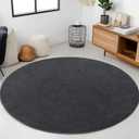 Round Area Rugs for Living Room Bedroom, 6x6 Feet Dark Grey Ultra Soft Thickened Memory-Foam Modern Indoor Circle Rug, Comfy Minimalist Circular Carpets for Girls Boys Nursery Dorm Home Decor