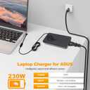 230W 11.8A 19.5V ADP-230GB B AC Charger for ASUS ROG Zephyrus S GX531GM GX502GW GX701GX GX501 GU501G GU501GM GU501 GU502GV ROG Strix GL703 GL504GM GL704GM Gaming Laptop Power Supply Adapter Cord
