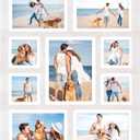 Picture Frame Collage for 6x8 and 5x7 and 4x4 Photos - 9 Openings Rustic White Picture Frame with Real Glass,Family Picture Frames Wall Decor(1 Pack)