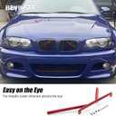 Bevinsee Front Grille V Cover Braces Kidney Struts Rods Tuning Bar | Compatible with E46 323i 325i 328i 330i 1999-2006, Steel Red