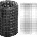 Black Hardware Cloth PVC Steel Vinyl Coated Galvanized Wire Mesh Roll Chicken Wire Fence Roll, for coop Fences,Screen mesh, Rabbit/Snake Fences, Poultry enclosures, etc. (19(GA)-1/2inch, 4In x 20Ft)