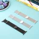 3 Pack Mesh Metal Band Compatible with Apple Watch Band 38mm 40mm 41mm 42mm 44mm 45mm 46mm 49mm, Stainless Steel Magnetic Loop Strap for iWatch Ultra 3 2 1 Series 11/10/9/8/SE/7/6/5/4/3 Men Women