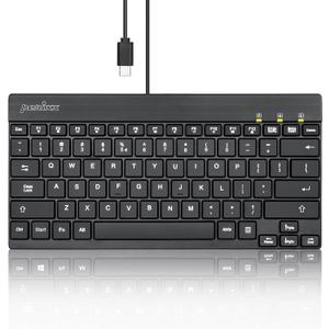 Perixx PERIBOARD-426C Wired Mini Low Profile Keyboard - 10.87x5.43x0.55 inches Dimension - 4.9ft USB C Cable - US English