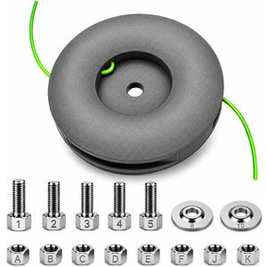 Universal String Trimmer Head Replacement Compatible with Most Clockwise and Counterclockwise Trimmers for STIHL, Husqvarna, Echo, DEWALT, Easy Load, Fixed Line,Gray
