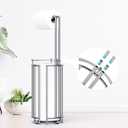 Meangood Toilet Paper Holder Stand and Tissue Paper Roll Dispenser for 4 Mega Rolls (Matte Silver)