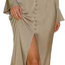 RIHOAS Women's Elegant Formal Semi Formal Dresses - Long Sleeve Flowy A Line Satin Maxi Dress for Fall Wedding Guest (Medium)