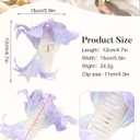 WELROG 3 Pcs Lily Flower Hair Claw Clips, Large Non-Slip Hair Claws for Thick Hair, Artificial Flower Clips(White+light pink+purple)