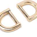 10 Pcs Heavy Duty D Rings 5/8 Inch Light Gold Solid Zinc Alloy Die Casting for Purse Making Leather Craft