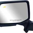 Driver Left Side Door Mirror Power Heated with BLIS(Blind Spot Light) Glass Puddle and Signal Light Chrome Pirmer and Textured Back Cover for Chevrolet Silverado GMC Sierra from 2019 to 2023, Medium