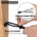HILLMASTER Durable Anti-Sag Gate Kits for Wooden Fence, Gate Support Cable Kit in Zinc, Anti-Sagging Fence Gate Kit Steel, Wood Door Repair Kit Gate Frame Kit for Outdoor, 2 Pack, Black
