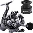 Sougayilang Fishing Reel 13+1BB Light Weight Ultra Smooth Aluminum Spinning Fishing Reel with Free Spare Graphite Spool (XY3000)