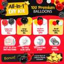 ALL-IN-1 Red Black Yellow Balloon Arch Kit with BONUS Gold Stars for Cartoon Birthday Party Decorations - Different size Balloons in Red Yellow and Black color for Birthday Decorations