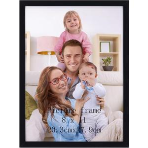 Giftgarden 8x11 Picture Frame Black, 8 by 11 Thin Photo Frame for Wall Tabletop Display, Single