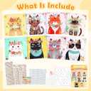 Gem Art Sticker Kit, Arts and Crafts for Kids Age 4-12, 8 Cat Themes Diamond Art Kit, Gemstone Sticker Crafts Christmas Birthday Gifts for Girls Ages 4,5,6,7,8 Year Old (Cat)