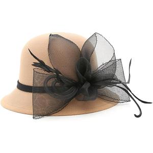 CynKen Women's Kentucky Derby Racing Horse Organza Hat Bucket Hat Bowler Church Wedding Dress Party Occasion Cap